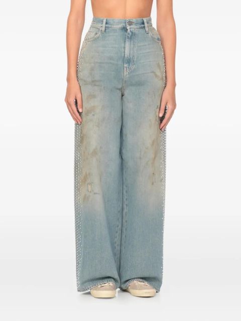 Golden Goose side-stud embellished jeans - Blue