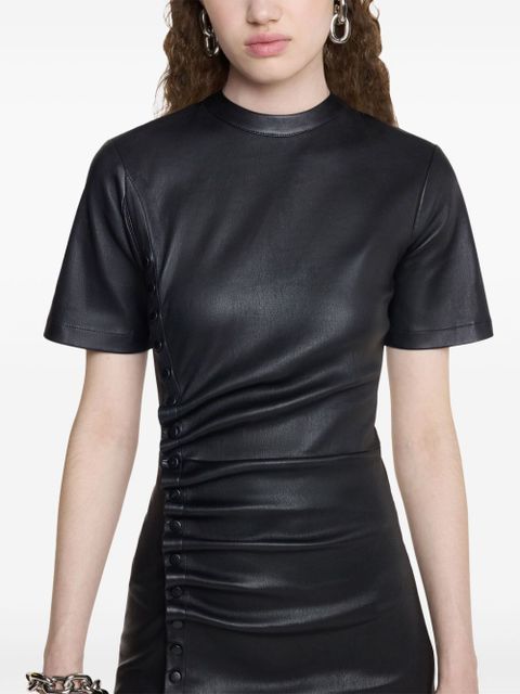 Rabanne ruched leather mini dress - Black