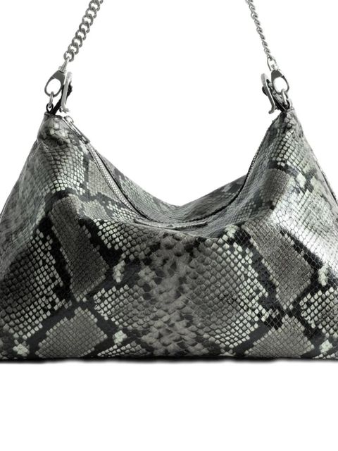 Zadig&Voltaire Jim Wild python-effect shoulder bag - Grey