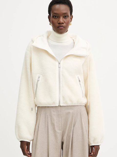 Pinko kurtka z dodatkiem wełny damska kolor beżowy przejściowa oversize 105975 A2YV - zdjęcie produktu nr 1