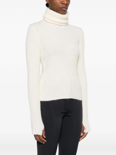 Moncler Grenoble roll-neck ribbed jumper - White