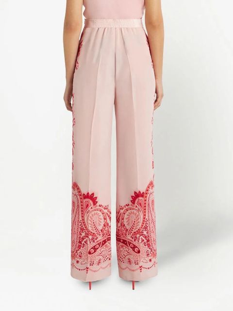 ETRO paisley-print silk trousers - Orange