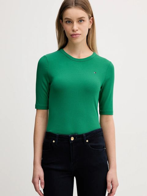 Tommy Hilfiger t-shirt damski kolor zielony WW0WW47308 - zdjęcie produktu nr 1