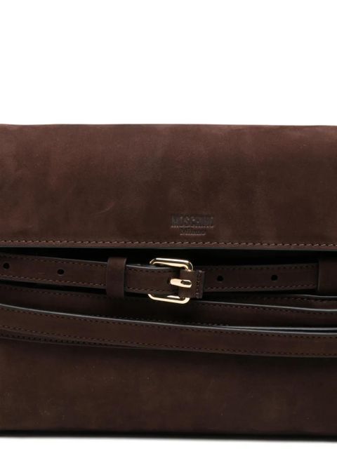 Moschino buckle-detail cross body bag - Brown