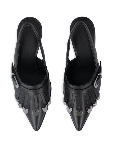 PINKO buckled fringed-detail pumps - Black