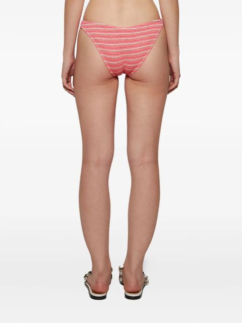 Bond-eye Sign stripe-ribbed bikini bottom - Pink