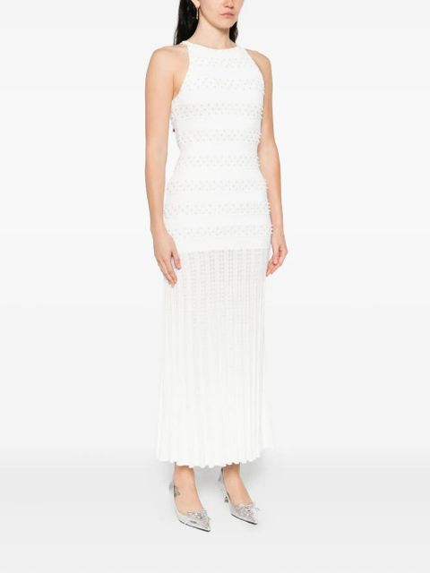 SANDRO pearl-embellished maxi dress - Neutrals