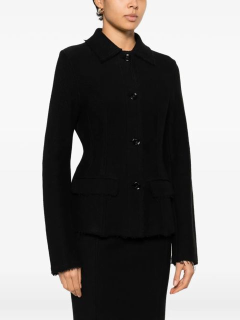 TOTEME raw hem jacket - Black