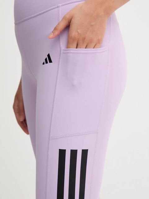 adidas Performance legginsy treningowe Optime 3-Stripes damskie kolor fioletowy wzorzyste JX7323