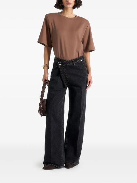 Manière De Voir Mia wide-shoulder bodysuit T-Shirt - Brown