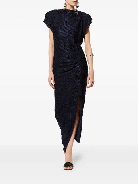 ISABEL MARANT Ladan geometric-jacquard midi dress - Blue - zdjęcie produktu nr 2