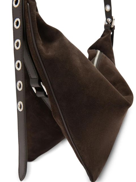 BY FAR Trayana triangular adjustable-straps crossbody bag - Brown