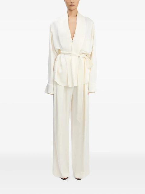 Victoria Beckham pleated wide-leg trousers - Neutrals