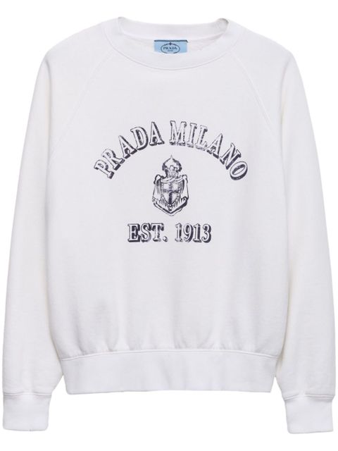 Prada cotton crew-neck sweatshirt - White - zdjęcie produktu nr 1