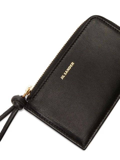 Jil Sander logo-lettering leather wallet - Black