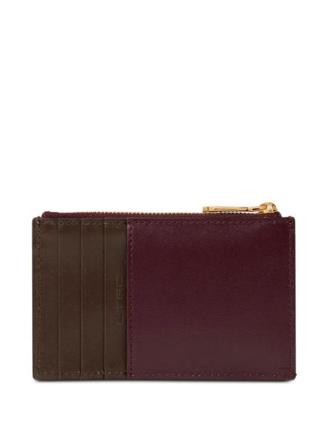 ETRO Pegaso-plaque leather card holder - Red