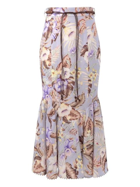 ZIMMERMANN floral-print flared midi skirt - Purple - zdjęcie produktu nr 1
