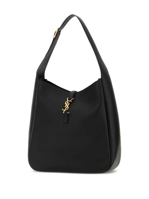 Saint Laurent large Le 5 Á 7 logo-plaque tote bag - Black