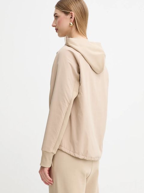 BOSS bluza damska kolor beżowy z kapturem gładka 50553638