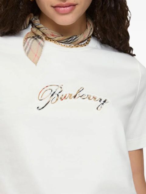 Burberry cursive-logo cotton T-shirt - White - zdjęcie produktu nr 2