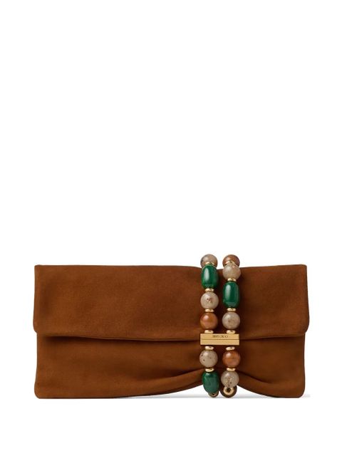 Jimmy Choo Zandra bead-embellished clutch bag - Brown - zdjęcie produktu nr 1