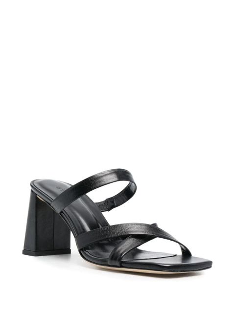 BY FAR square-toe leather sandals - Black - zdjęcie produktu nr 2