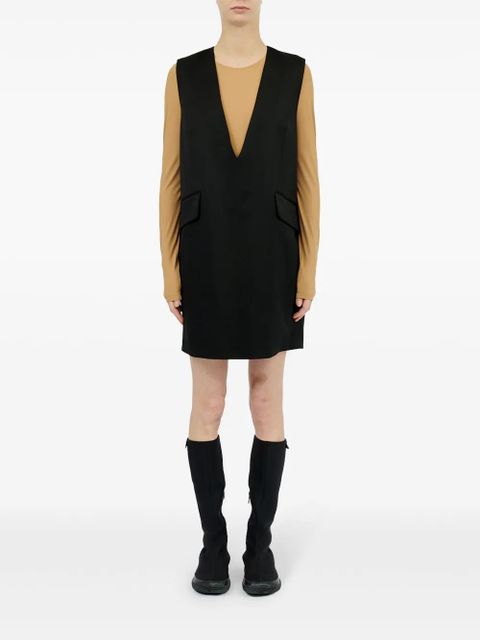 MM6 Maison Margiela plunging v-neck mini dress - Black