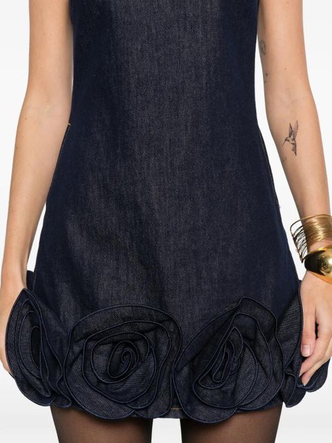 Self-Portrait floral-appliqué mini dress - Blue