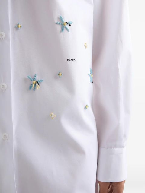 Prada embroidered poplin shirt - White