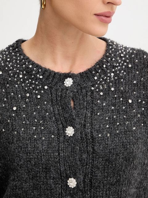 Fracomina kardigan damski kolor szary FJ25WT8001K47401