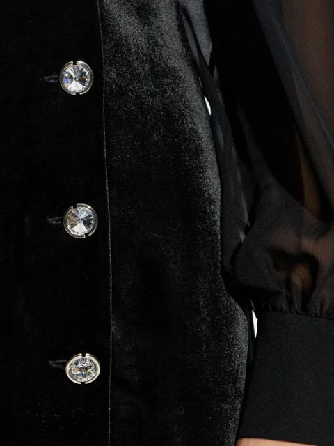 Alessandra Rich jewel-button velvet dress - Black