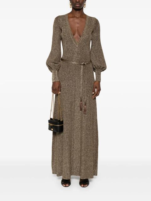 TOM FORD V-neck open-back maxi dress - Gold