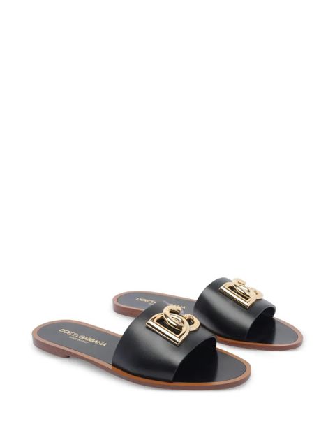 Dolce & Gabbana DG-logo leather sandals - Black