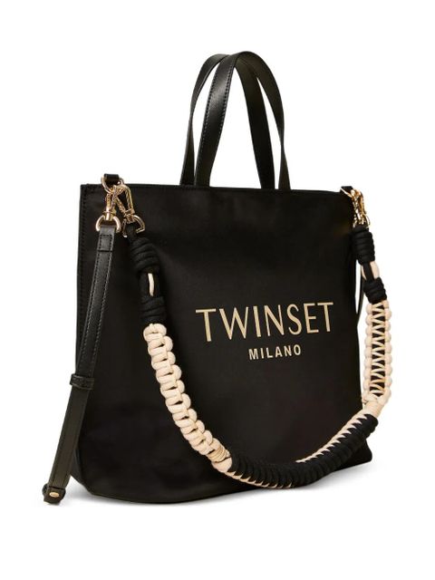 TWINSET logo strap tote bag - Black - zdjęcie produktu nr 2