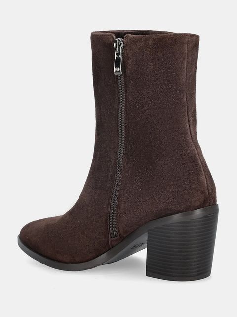 Answear.LAB botki zamszowe kolor brązowy na słupku - zdjęcie produktu nr 2