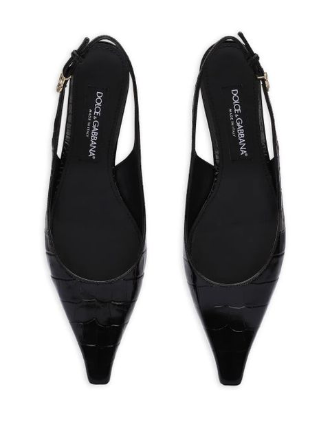 Dolce & Gabbana 30mm croc-effect slingback pumps - Black