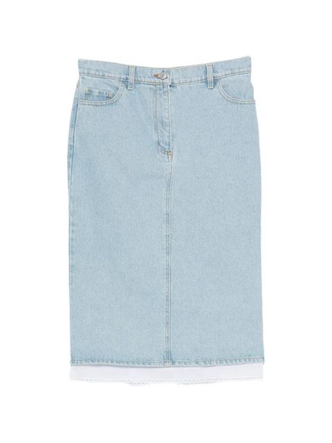 Magda Butrym lace-trim denim skirt - Blue - zdjęcie produktu nr 1