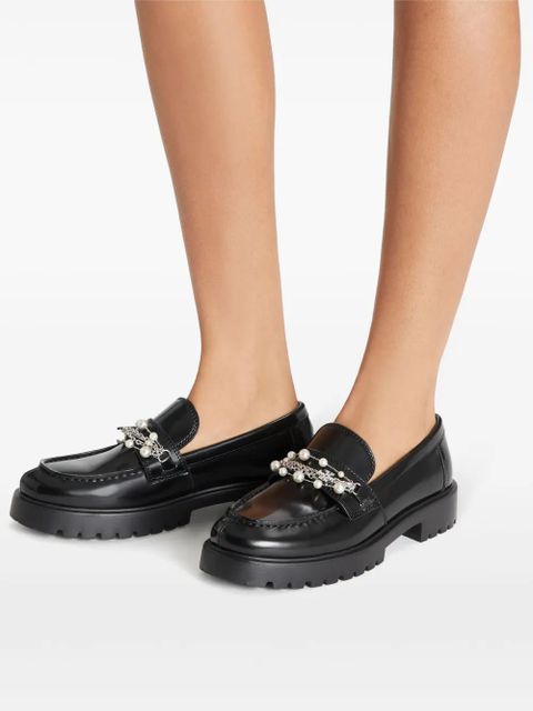 Tory Burch embellished lug loafers - Black