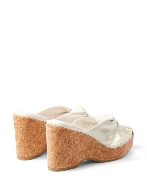 Jimmy Choo 95mm Avenue wedge sandals - White