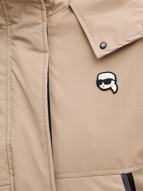 Karl Lagerfeld kurtka IKON kolor beżowy przejściowa LWEMP606