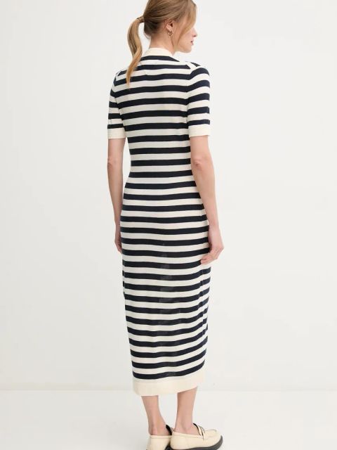 Tommy Hilfiger sukienka kolor granatowy midi dopasowana WW0WW44529