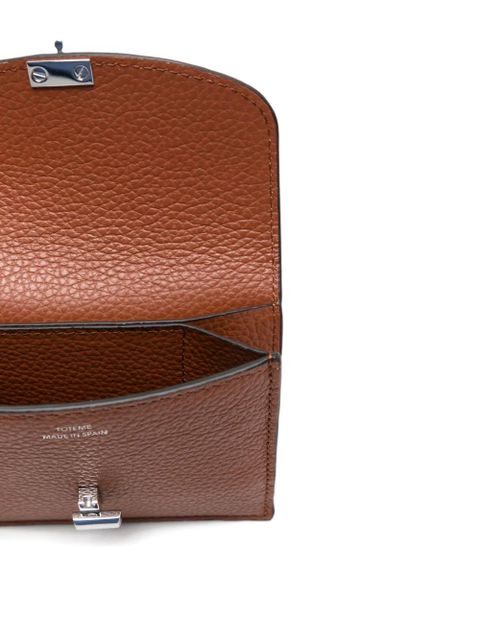 TOTEME T-lock grained cardholder - Brown