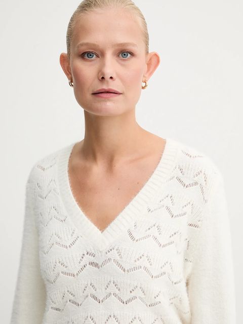 Morgan sweter damski kolor beżowy lekki MLILOU