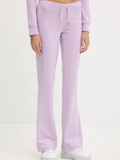 Juicy Couture spodnie dresowe JERSEY APOLLO PANT damskie kolor fioletowy z aplikacją JCWBJ125311 - zdjęcie produktu nr 1