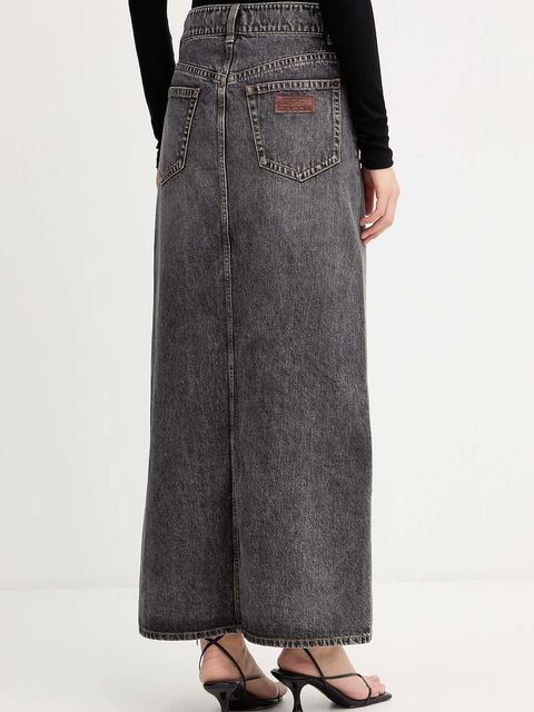 Miss Sixty spódnica jeansowa kolor szary maxi rozkloszowana 6S3KJ40600