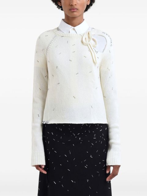 Marni bead-embellished sweater - Neutrals