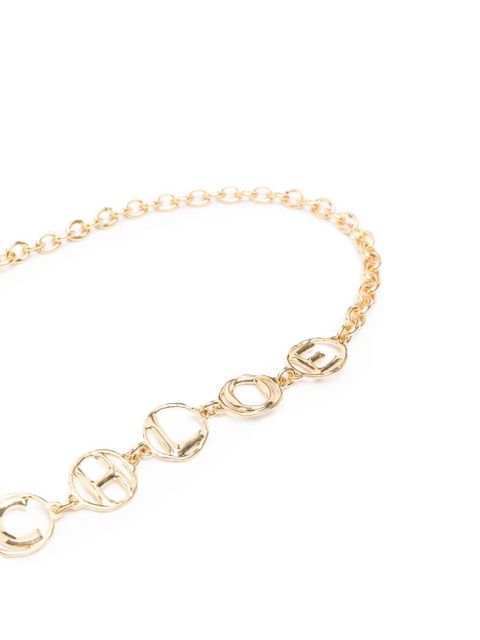 Chloé logo-letters chain belt - Gold