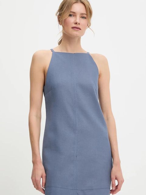 Answear.LAB sukienka bawełniana kolor niebieski mini dopasowana - zdjęcie produktu nr 1