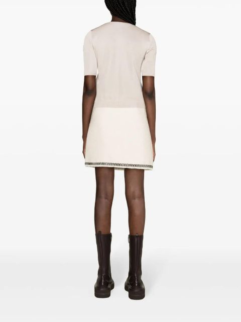 Moncler logo-patch short-sleeve jumper - Neutrals