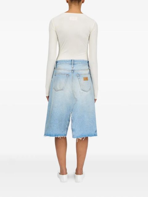 MM6 Maison Margiela ripped-detail denim skirt - Blue